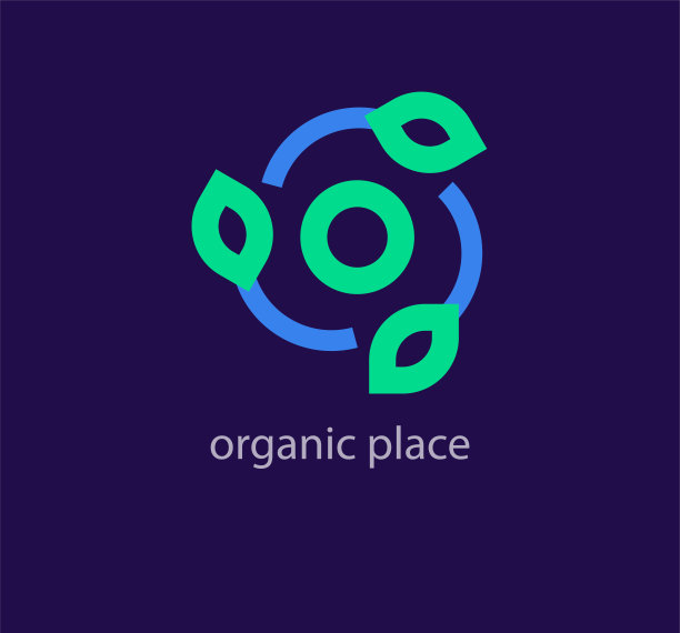 循环有机叶生命中心图标。图片下载