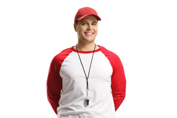 一个微笑的体育教练的肖像图片下载