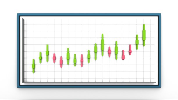 在隔离的墙上显示面板财务报告图表。三维渲染图片下载