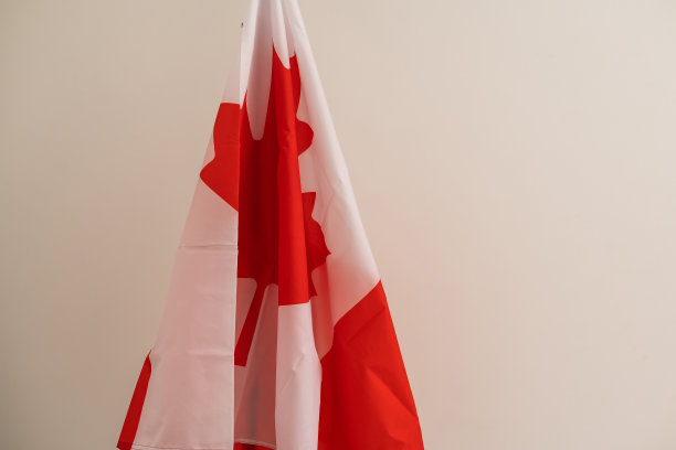 白底飘扬的加拿大国旗图片下载