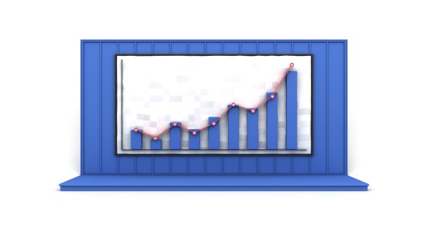 在隔离墙上显示面板图形。三维渲染图片下载