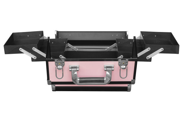 可折叠的化妆品行李箱，与背景隔离图片下载