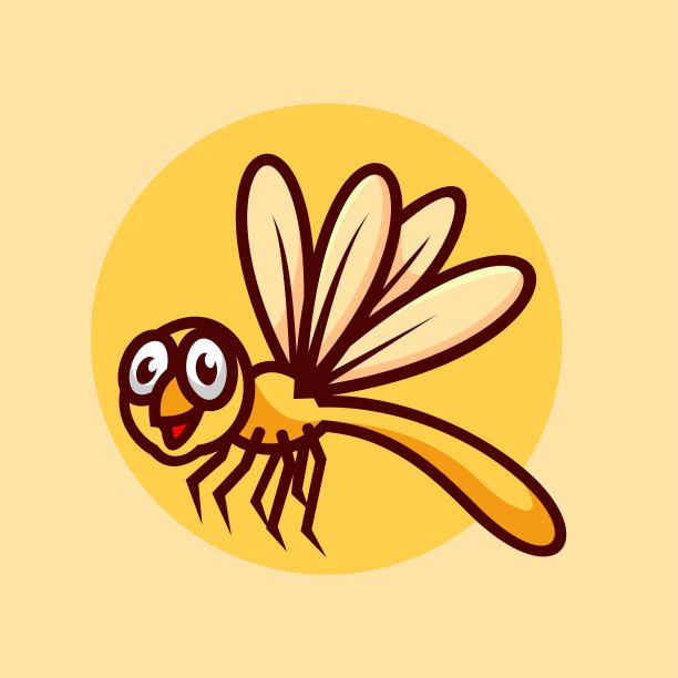 矢量插图蜻蜓吉祥物卡通风格。图片下载