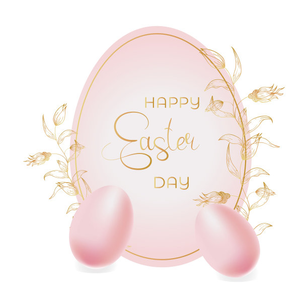 复活节背景与节日装饰元素图片下载