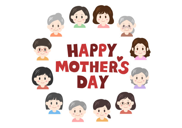 祝您母亲节快乐。母亲头像框设计。矢量插图。图片下载