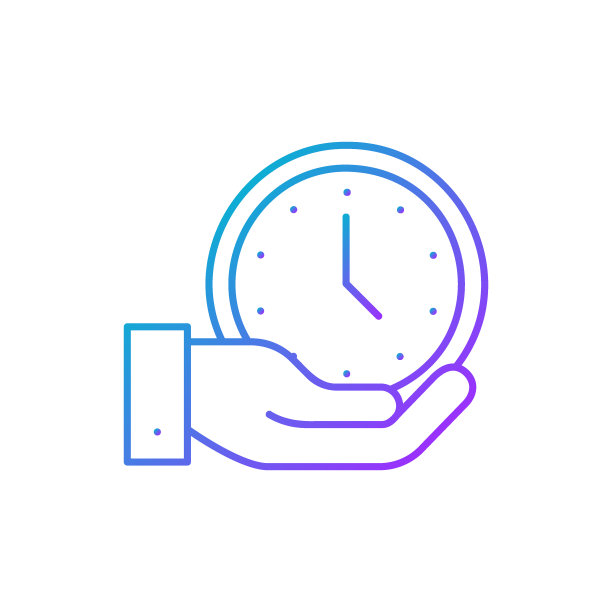 手持时钟，保持时间，秒表渐变线性图标。时间管理符号设计。图片下载
