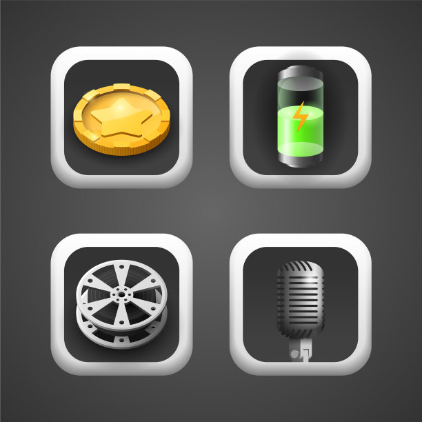 集合抽象渐变正方形集合图标符号符号阴影标识向量设计风格用户界面元素Neumorphic Ui Ux工具包图片下载