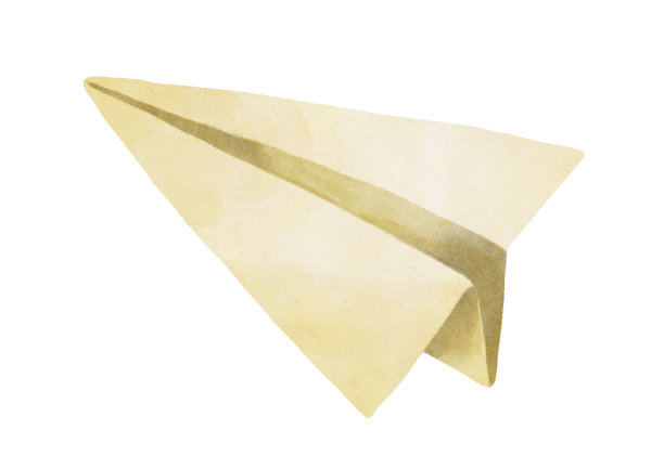 水彩纸折纸火箭飞机的颜色柔和的黄色图片下载