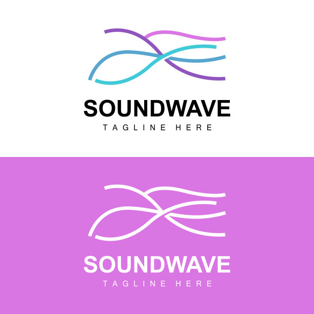 声波标志，和声音的音调矢量图标模板音乐品牌产品图片下载