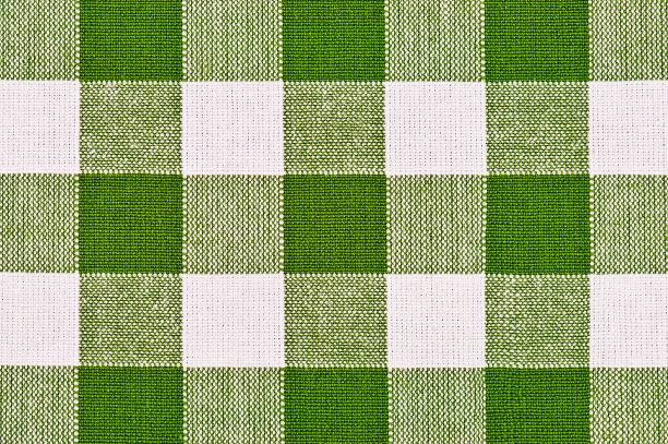 绿色和白色方形餐巾纸桌布纹理图片下载