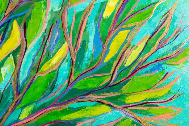 抽象绘画背景在温和的绿色色调。图片下载