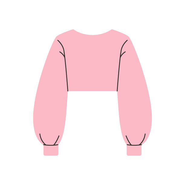 时尚女性作物毛衣。时尚休闲套头衫，基本款服装，女装衣橱。矢量图图片下载