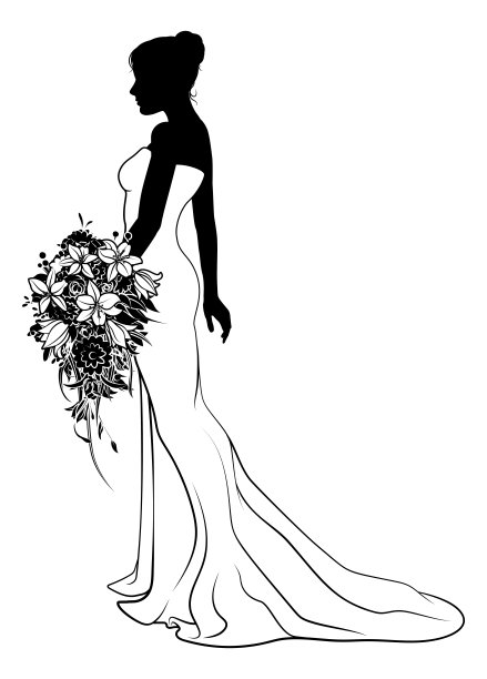 新娘新娘婚纱剪影女性设计图片下载