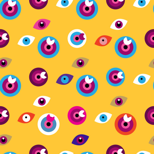 令人敬畏的抽象现代无缝模式与深奥的眼睛图片下载