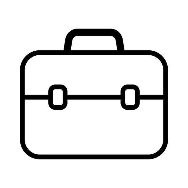 公文包图标。商务包图标。手提箱，组合符号，线性风格象形文字孤立在白色上。图片下载