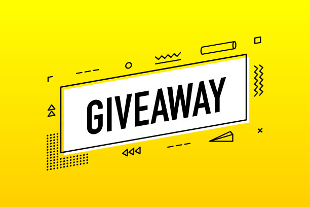 赠品标签。用于分发礼物的横幅。赢得奖品。社交网络海报。矢量插图。图片下载