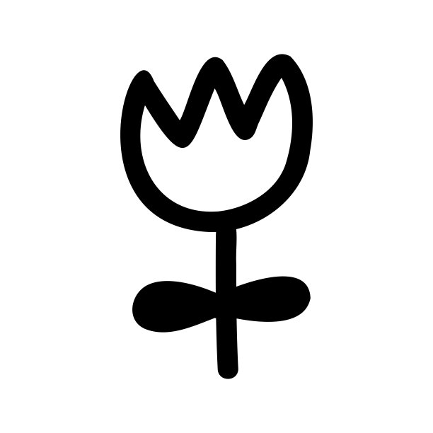 花卉卡通插画涂鸦风格。手绘线素描花矢量图标图片下载