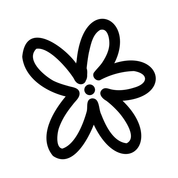 花卉卡通插画涂鸦风格。手绘线素描花矢量图标图片下载