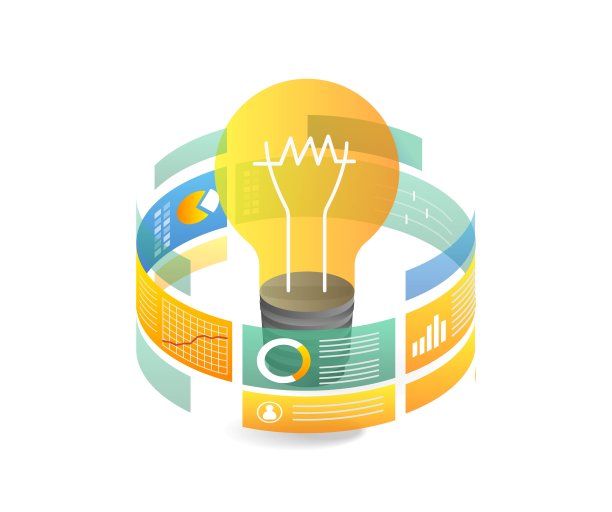 等距平面3d插图概念智能想法数据分析布局图片下载