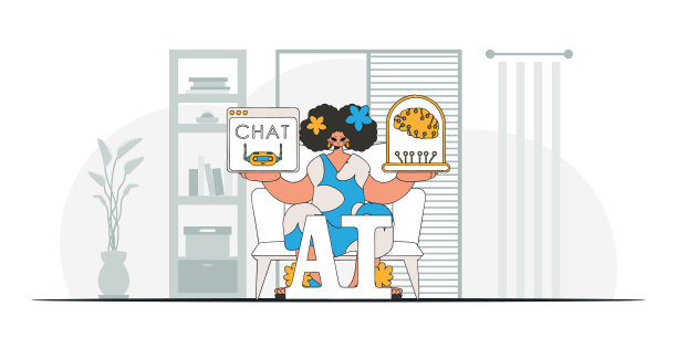 女孩穿着ai灵感的大脑主题服装，现代look矢量图片。图片下载