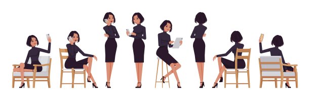 商务女性职业女性套装，有魅力的女人与小工具图片下载