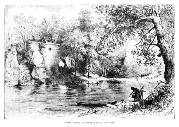 美国弗吉尼亚，Eggleston 's Springs的新河，地理图片下载