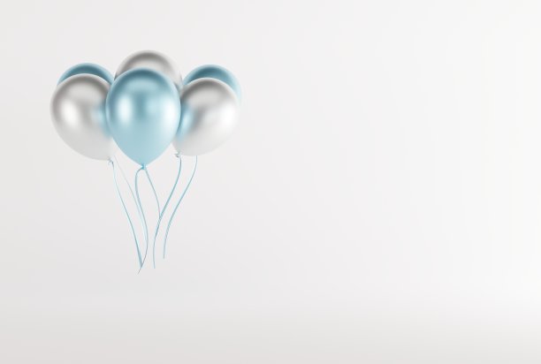 浅色背景上的气球。图片下载