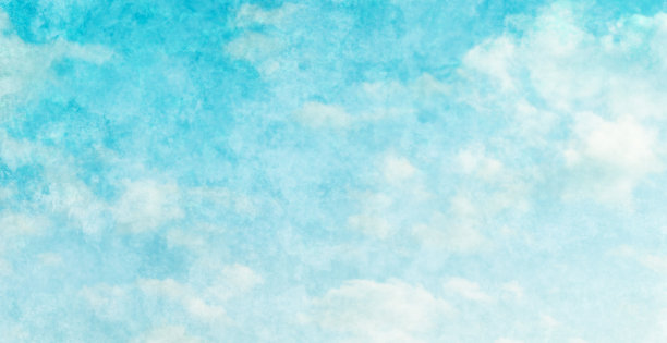 柔和的印象明亮的天空背景，柔和的手绘插图蓝天白云像水彩画图片下载