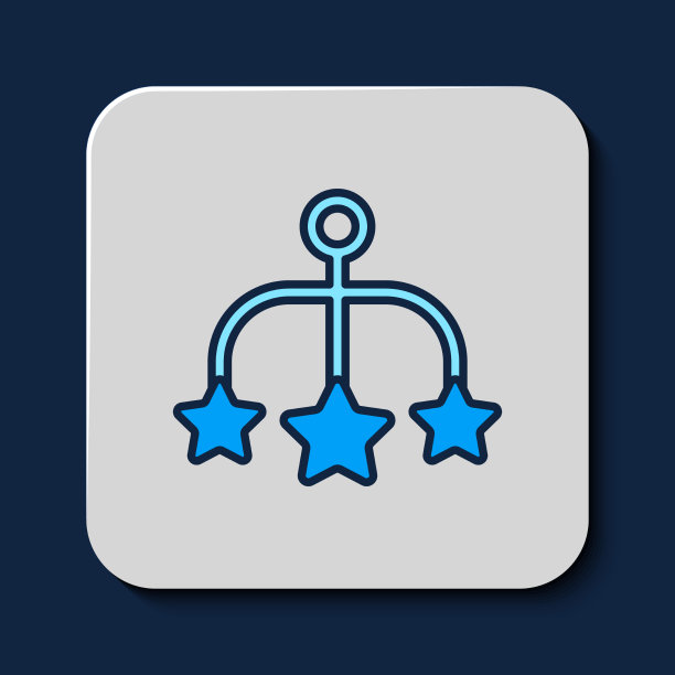 填充轮廓婴儿婴儿床挂玩具图标图片下载