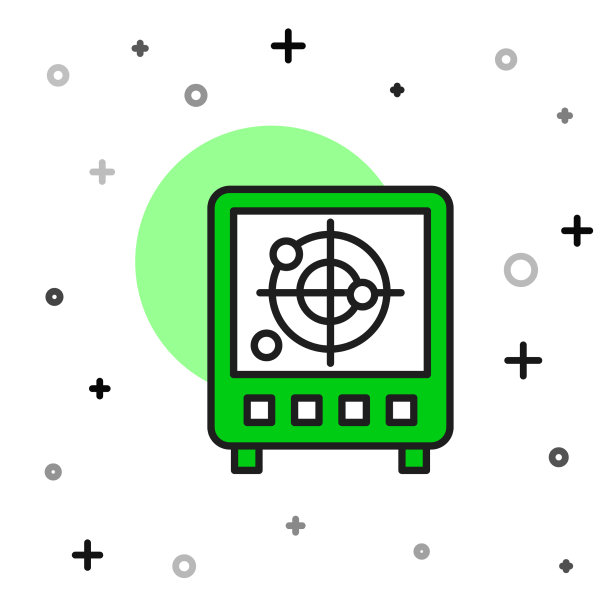 在监视器上填满了目标轮廓雷达图片下载