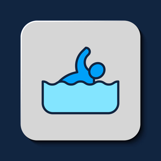 填满轮廓的游泳运动员图标孤立上图片下载