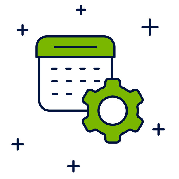 已填充大纲日历设置图标隔离在上图片下载