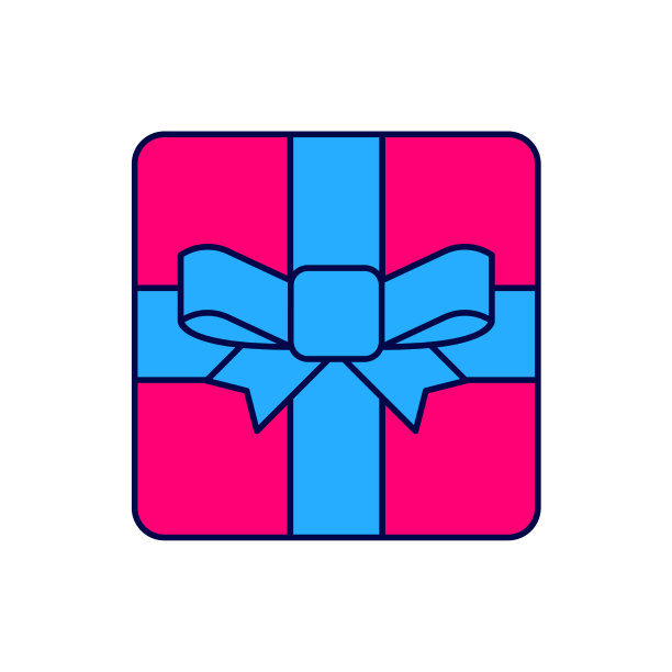 礼盒上的图标孤立在白色上图片下载