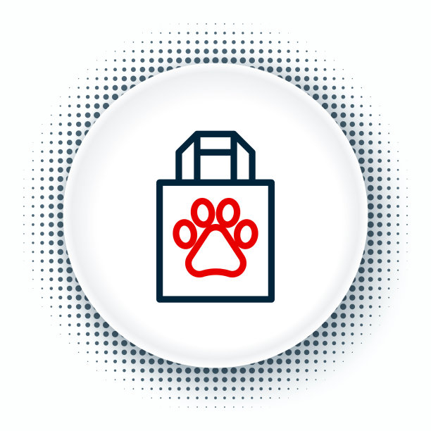 线上购物袋宠物图标孤立在白色上图片下载