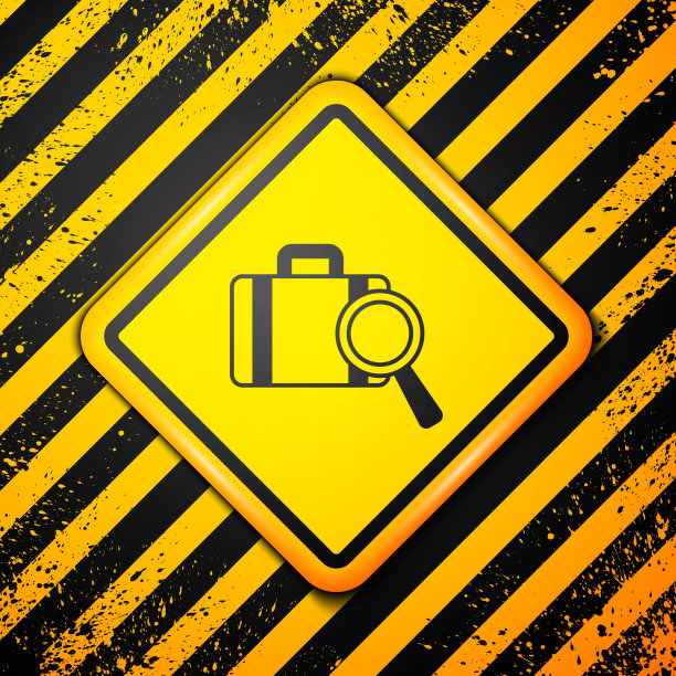 黑色航空公司服务寻找丢失行李图标图片下载