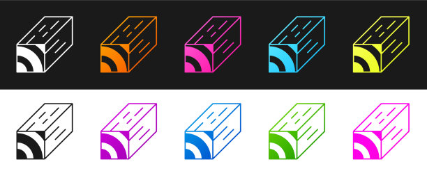 将木梁图标隔离在黑白上图片下载