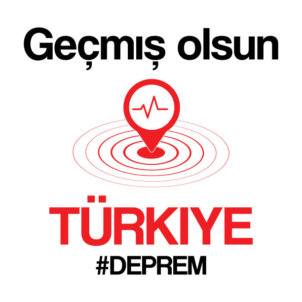 地震，灾难，土耳其语铭文祝土耳其早日康复。矢量图图片下载