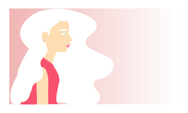 美丽的白化病女孩在一个明亮的背景。图片下载