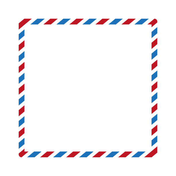 复古卡通邮政框架。纸飞机。矢量插图。图片下载