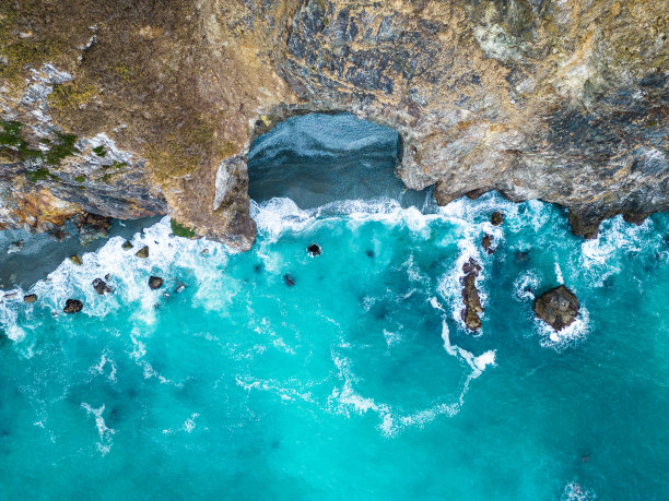 鸟瞰三陆海岸的岩石海岸线-岩手，北日本图片下载