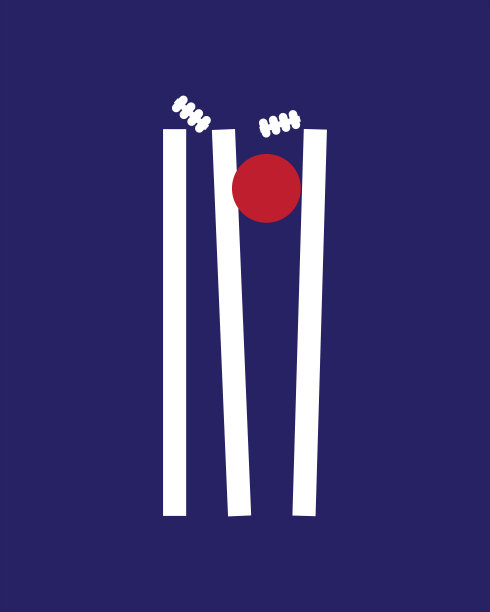 板球击中残桩矢量插图图片下载