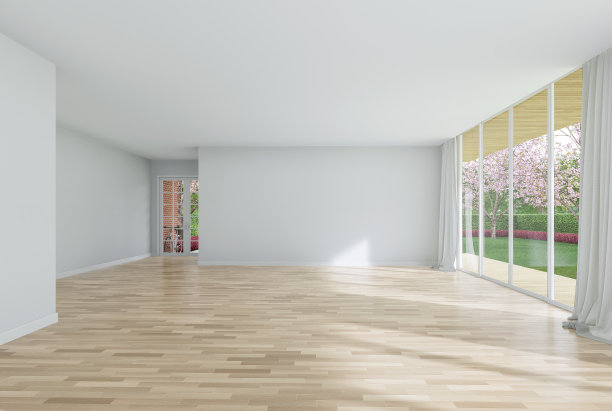现代风格的空白屋室内与空白墙复制空间3d渲染。图片下载