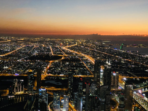 迪拜日落天际线图片下载