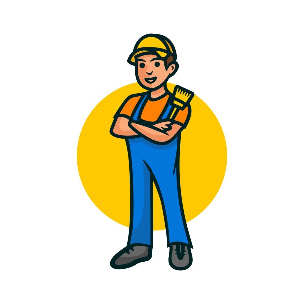 矢量插图画家吉祥物卡通风格。图片下载