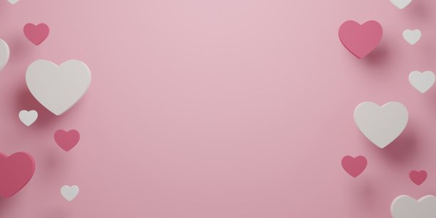 粉红色的讲台与背景的产品演示，复制空间。3 d渲染。情人节的概念。图片下载