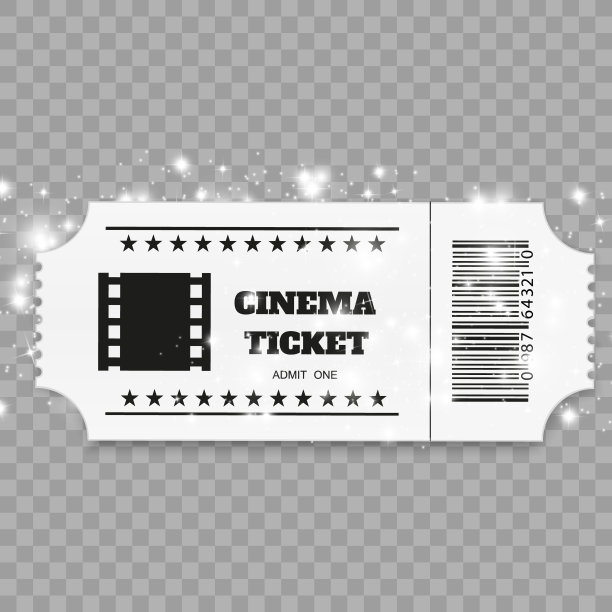 门票孤立在白色背景上。现实的前视图。彩色电影票。矢量插图。图片下载