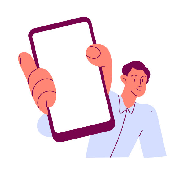 男子手持空白屏幕的大智能手机。图片下载