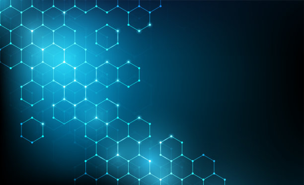 由一组六边形单元组成的抽象背景。现代创新通信技术业务背景。背景插图矢量。图片下载