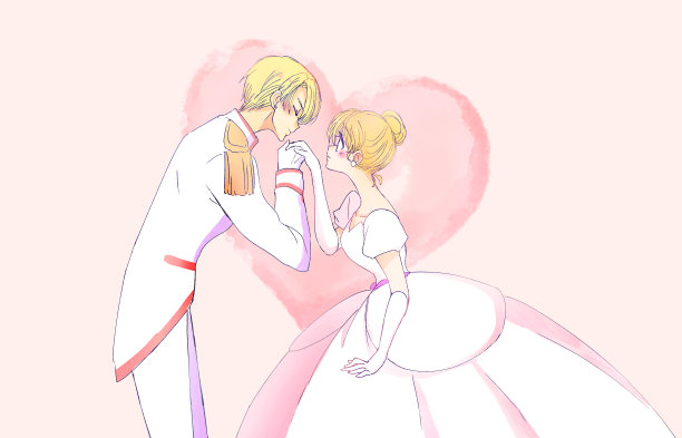 王子亲吻公主的手背图片下载