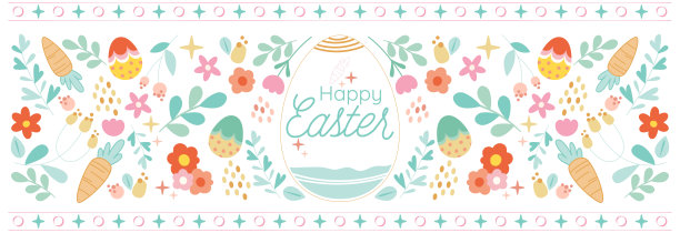 复活节横幅模板优雅对称。图片下载